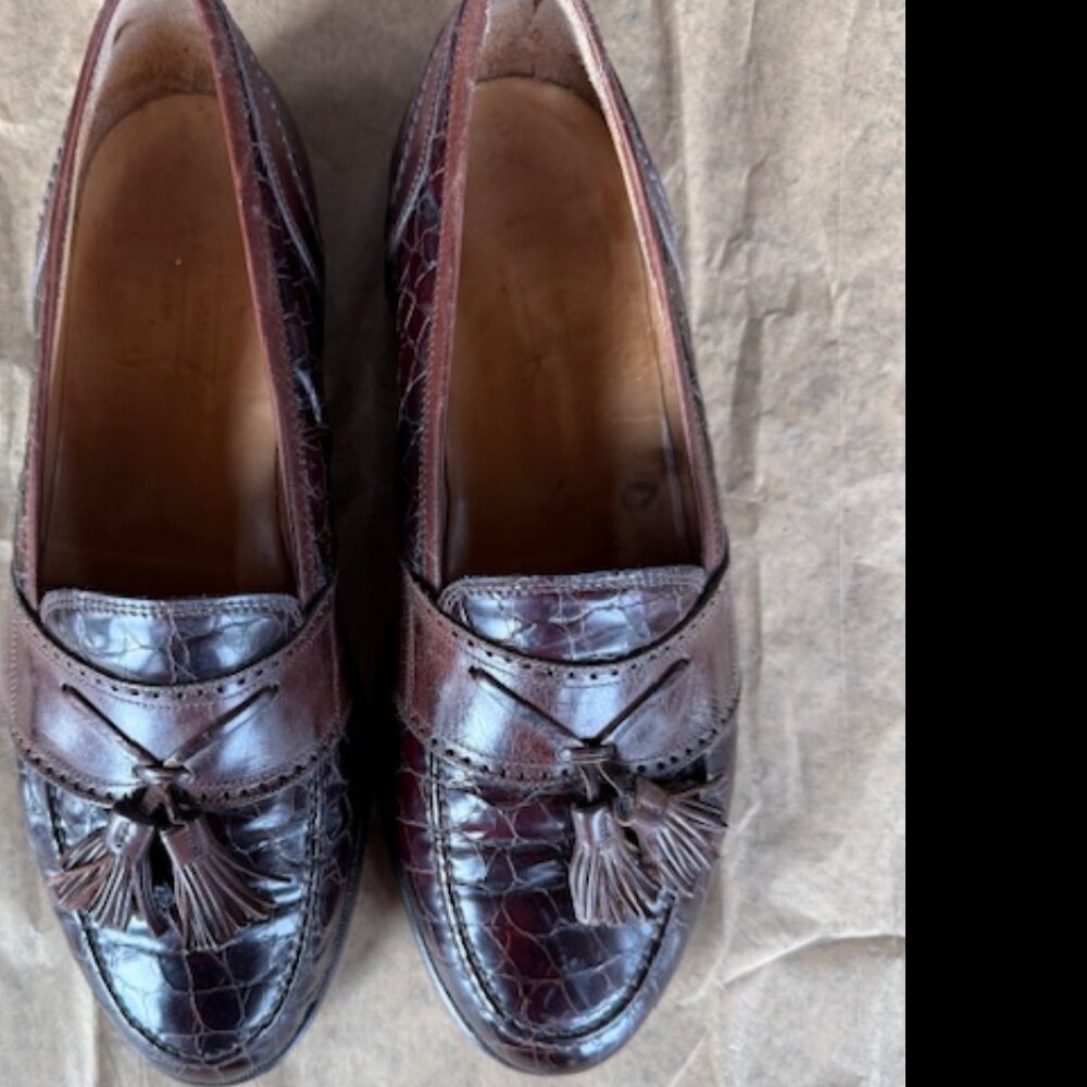 Johnston & Murphy Mens Brown Leather Shoes (Sz 10 W)